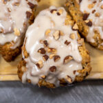 Deke's pastry covered with icing and nuts.